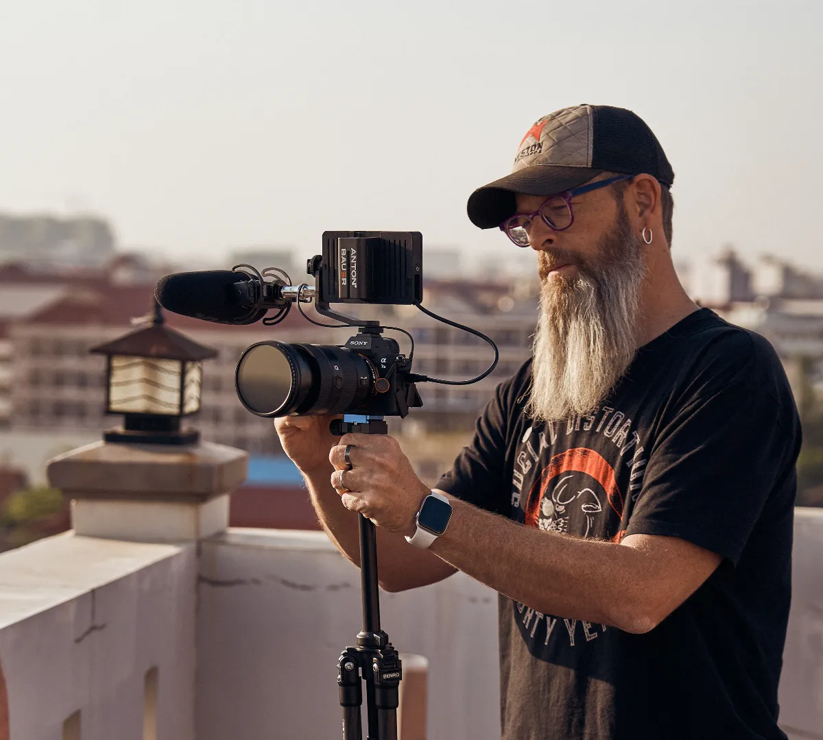 Videographer creating a brand story video